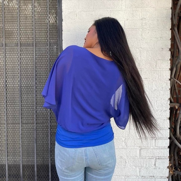 Y2K Boston proper sheer party chiffon blouse sz xs - Picture 4 of 6